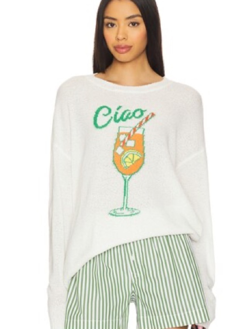 Show Me Your Mumu Women’s Oversized Woodsy Ciao Cocktail Graphic Fall Sweater S